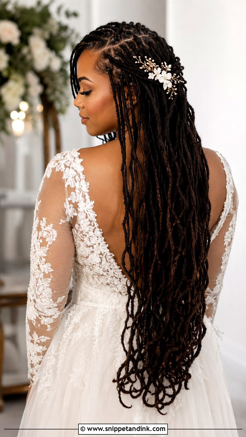 Long Locs Wedding Hairstyle - Snippet and Ink - 15 Wedding Hairstyles Black Women Locs