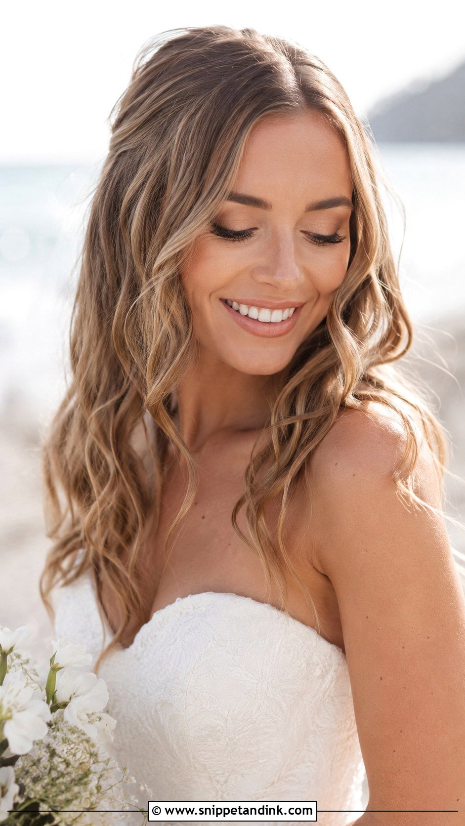 Long Loose Beach Waves for Brides - Snippet and Ink - 25 Beach Waves Wedding Hair