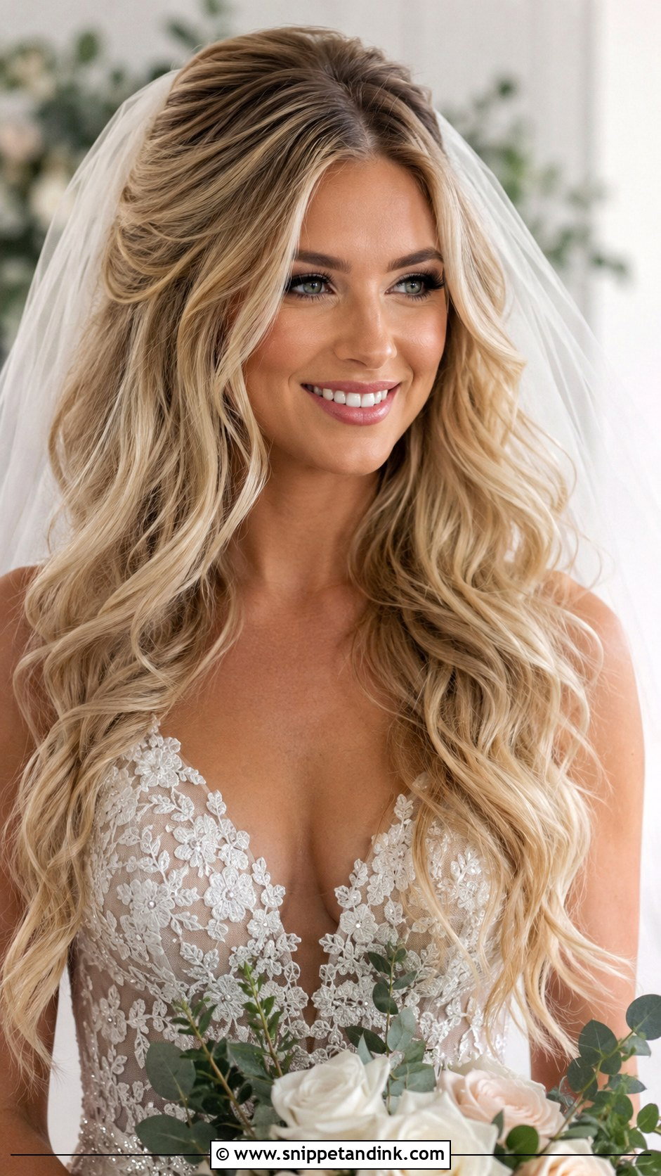 Long Loose Curl Wedding Hair - Snippet and Ink - 20 Curl Wedding Hair Styles