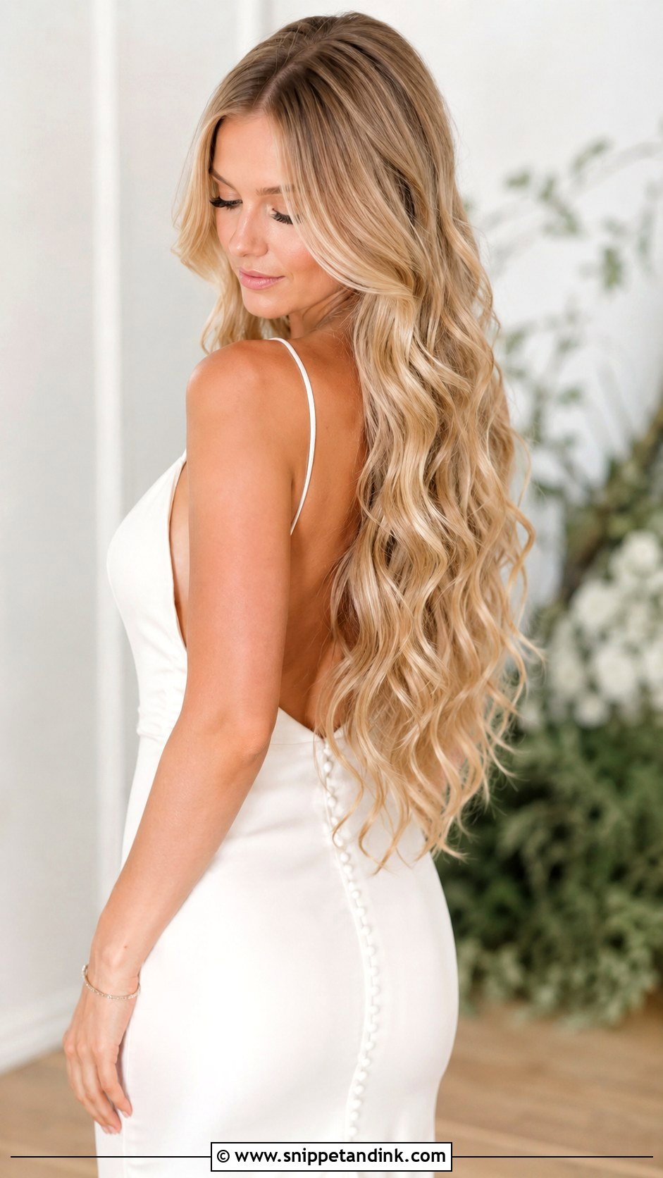 Long Loose Curls Bridal Hair - Snippet and Ink - 15 Loose Curls Bridal Hair