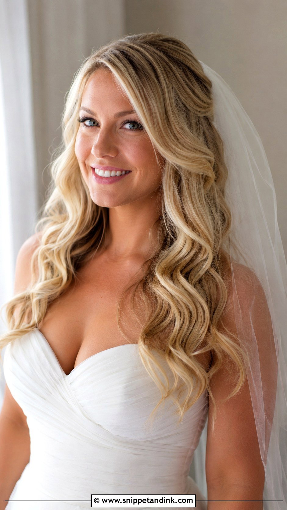 Long Loose Curls Wedding Hairstyle - Snippet and Ink - 15 Rambut Pengantin Wedding Hairstyles