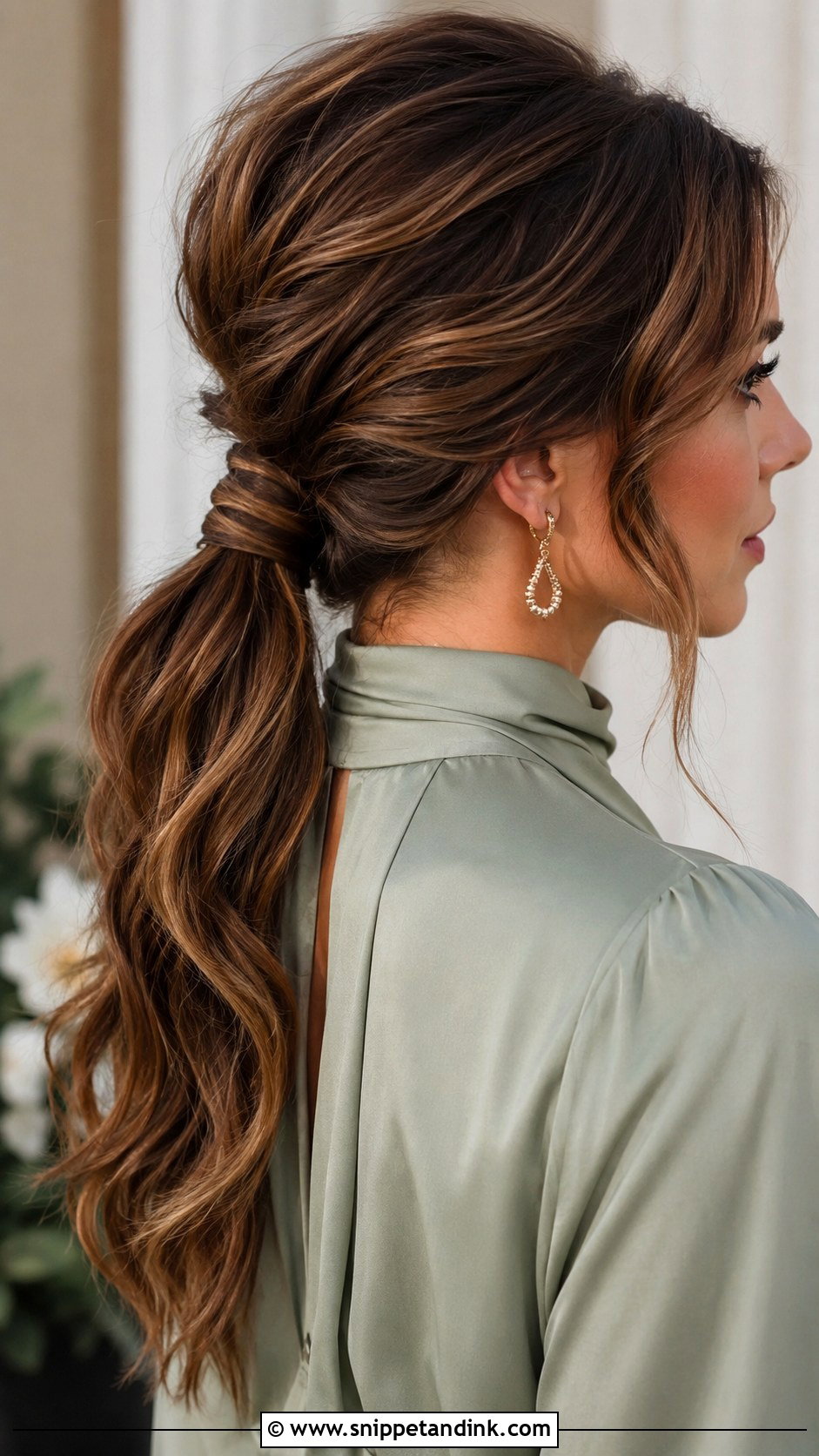 Long Low Ponytail Wedding Guest Hair - Snippet and Ink - 15 Long Hairstyles for a Wedding Guest