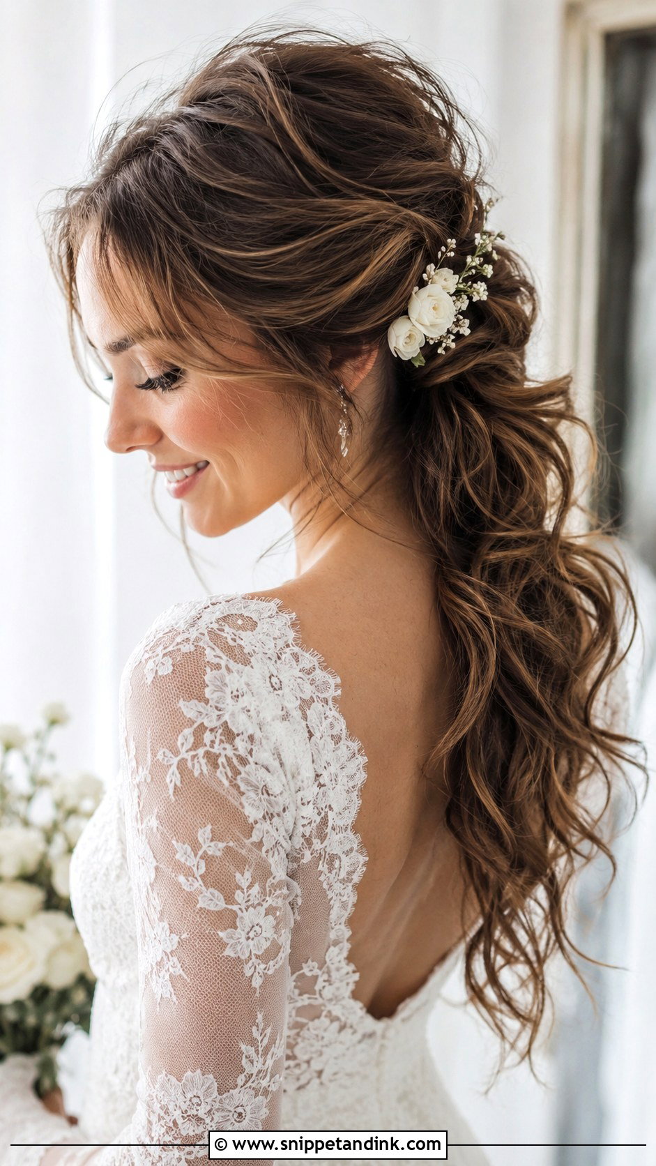 Long Messy Ponytail Wedding Hairstyle - Snippet and Ink - 15 Long Ponytail Wedding Hairstyles