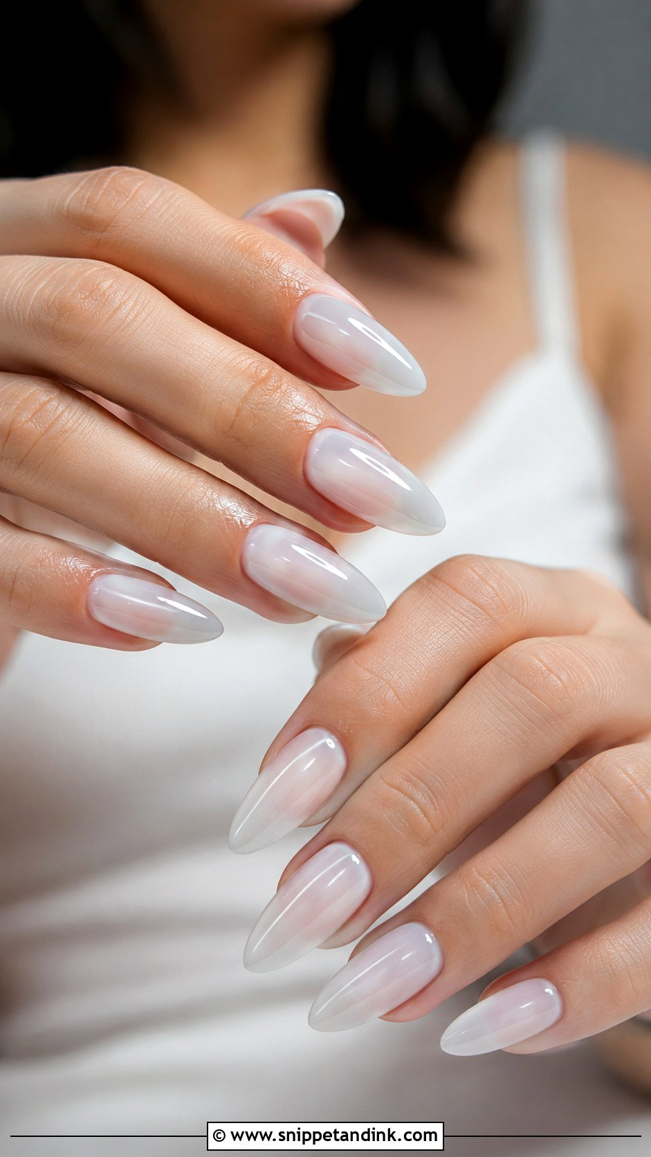 Long Milky White Wedding Nails - Snippet and Ink - 20 Long Wedding Nails