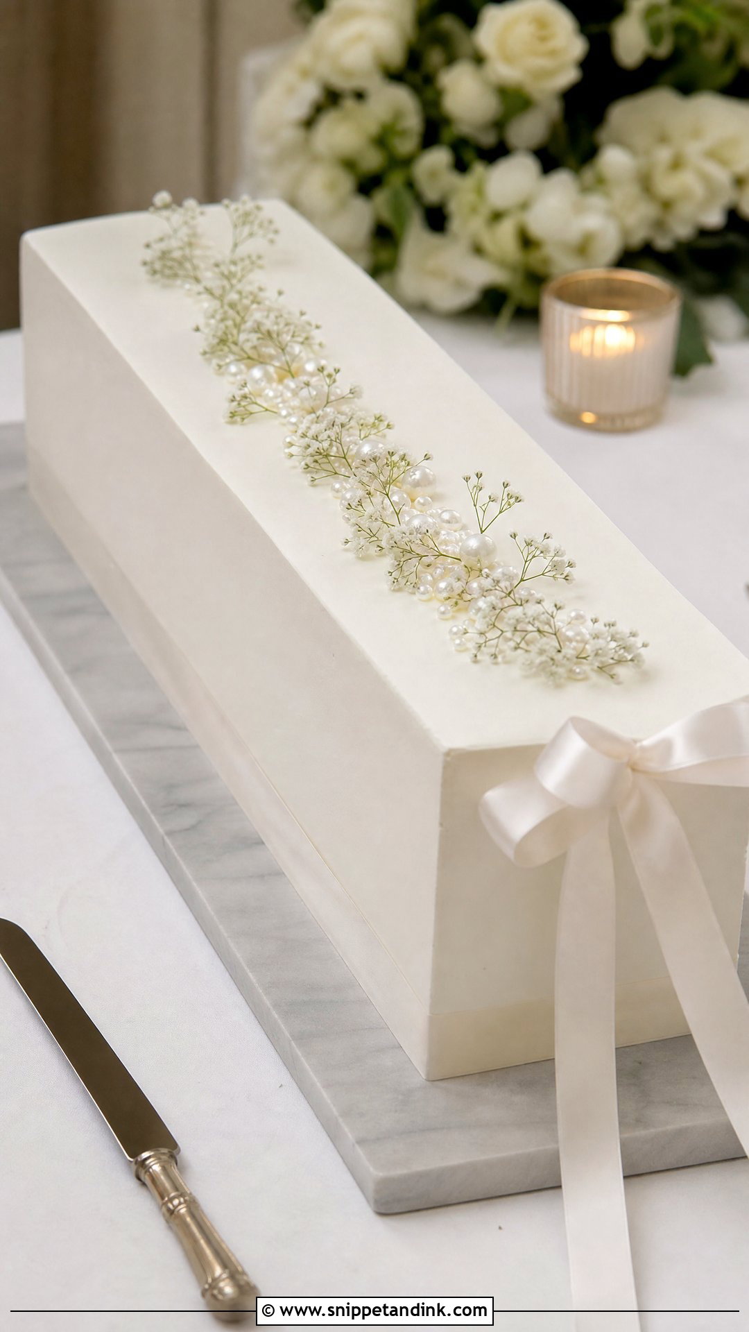 Long Minimalist Wedding Cake - Snippet and Ink - 20 Long Wedding Cake Ideas
