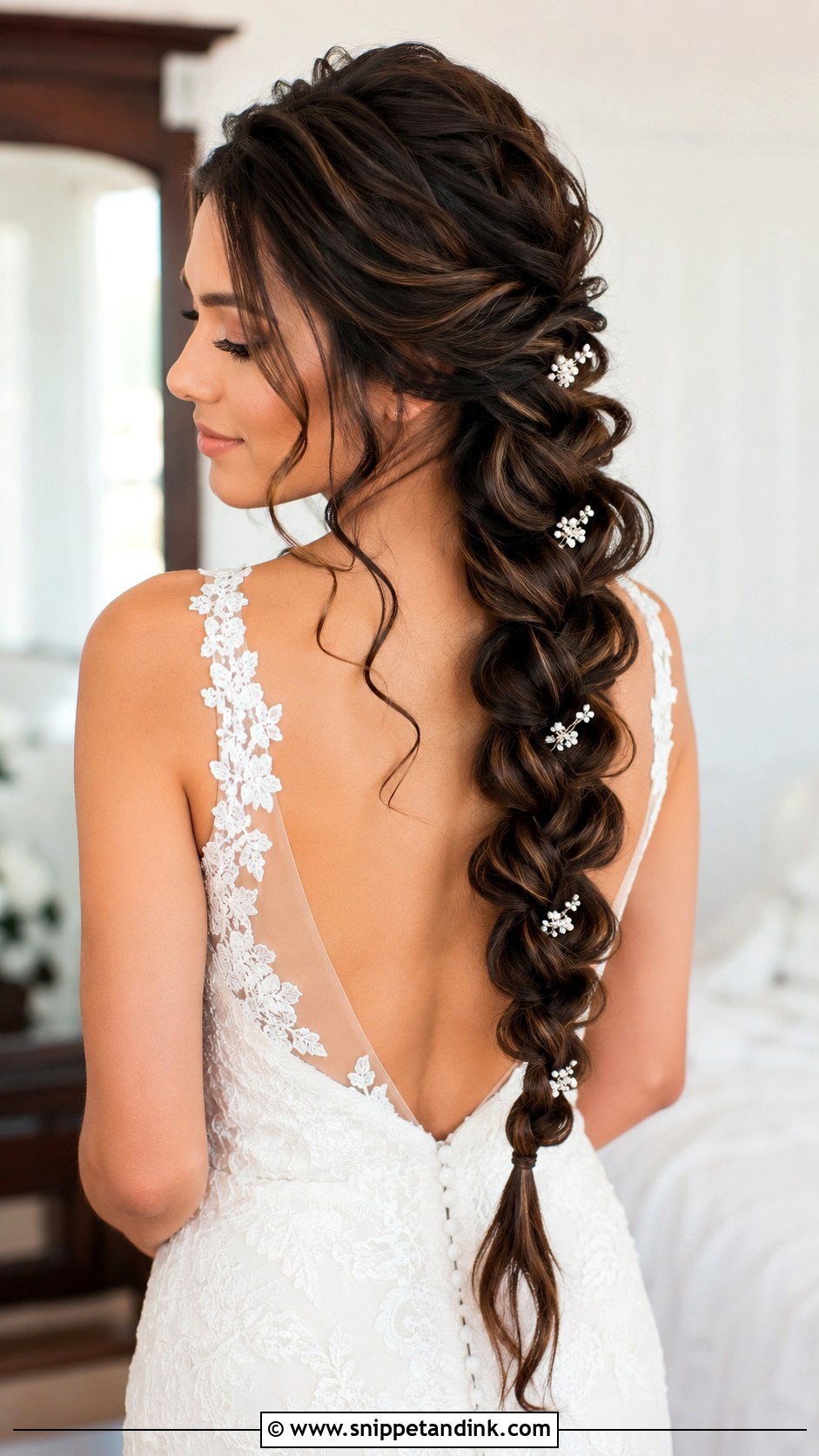 Long Pull Through Braid Wedding Hair - Snippet and Ink - 15 Long Braid Wedding Hair Ideas