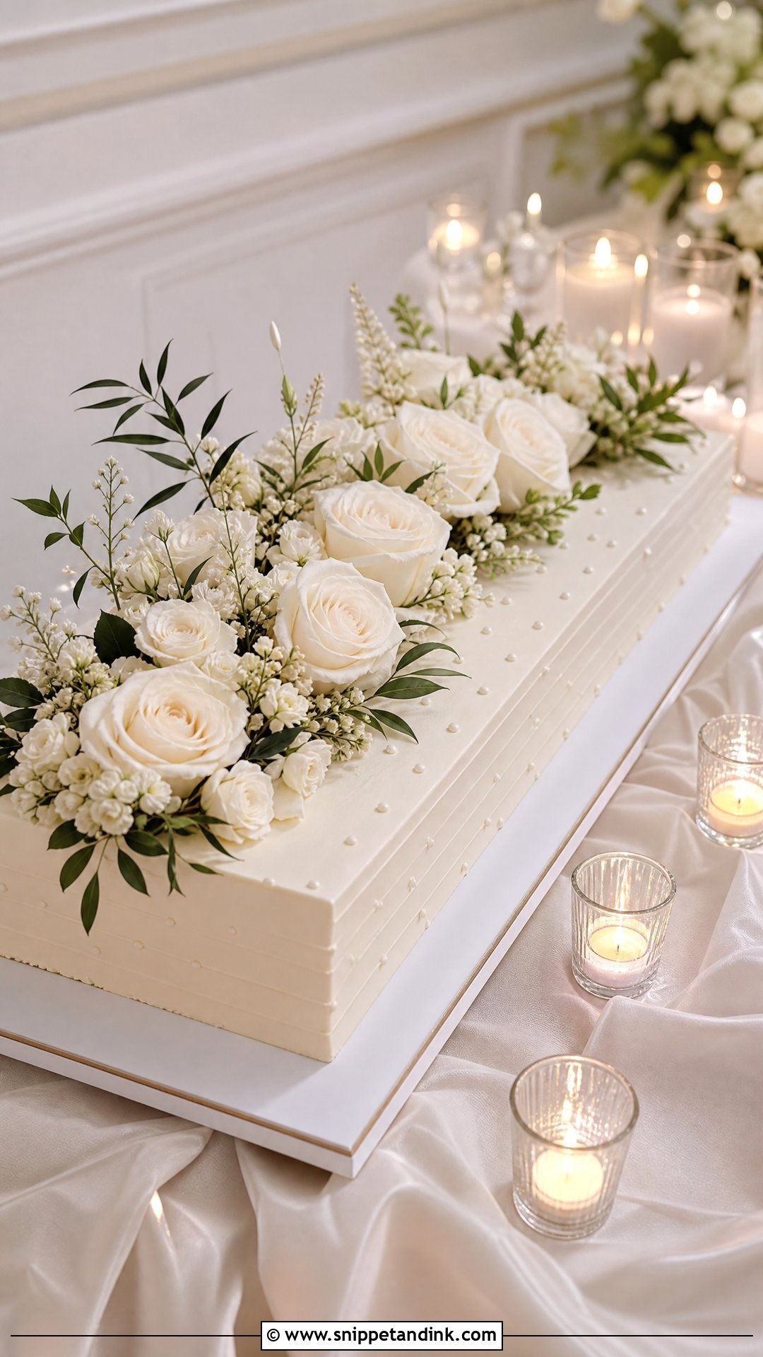 Long Rectangular Wedding Cake - Snippet and Ink - 20 Long Wedding Cake Ideas