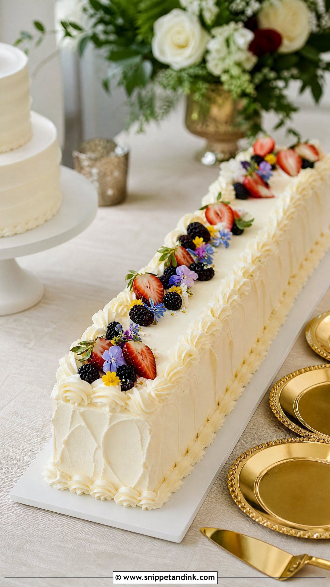 Long Sheet Wedding Cake - Snippet and Ink - 20 Long Wedding Cake Ideas