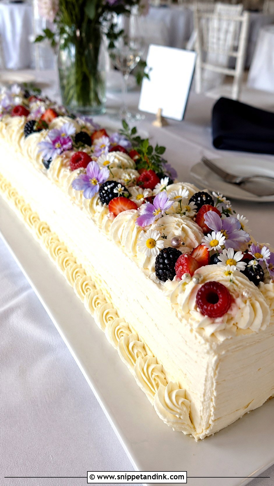Long Sheet Wedding Cake - Snippet and Ink - 20 Elaborate Cakes for Wedding
