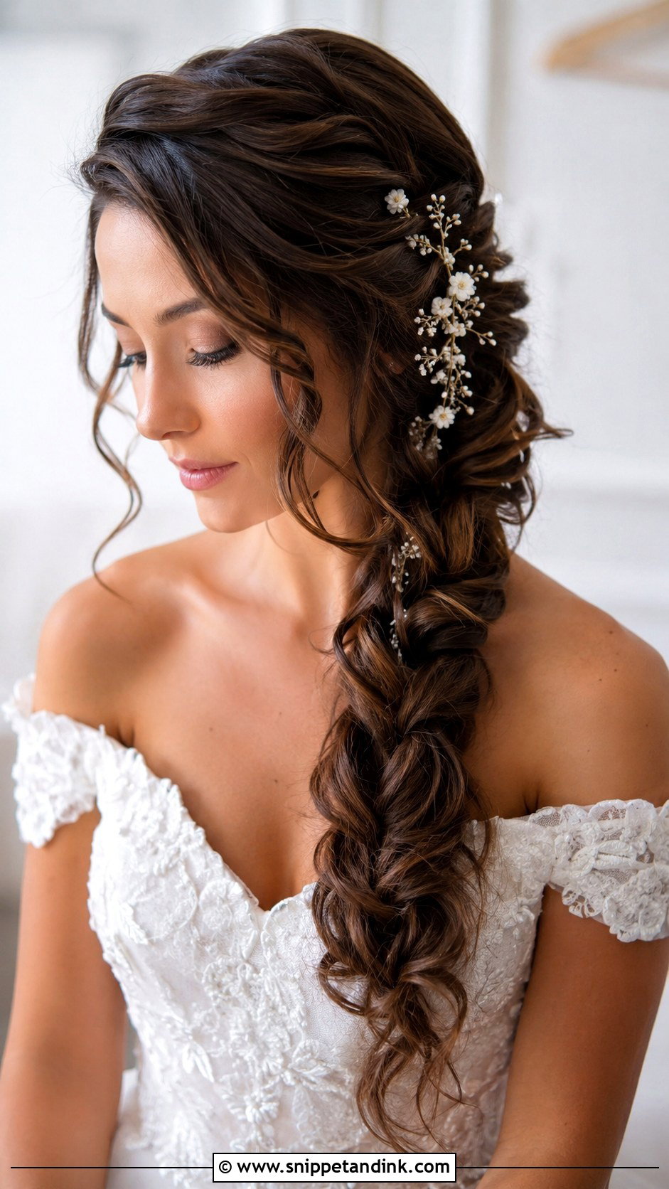 Long Side Braid Wedding Hair - Snippet and Ink - 15 Long Braid Wedding Hair Ideas