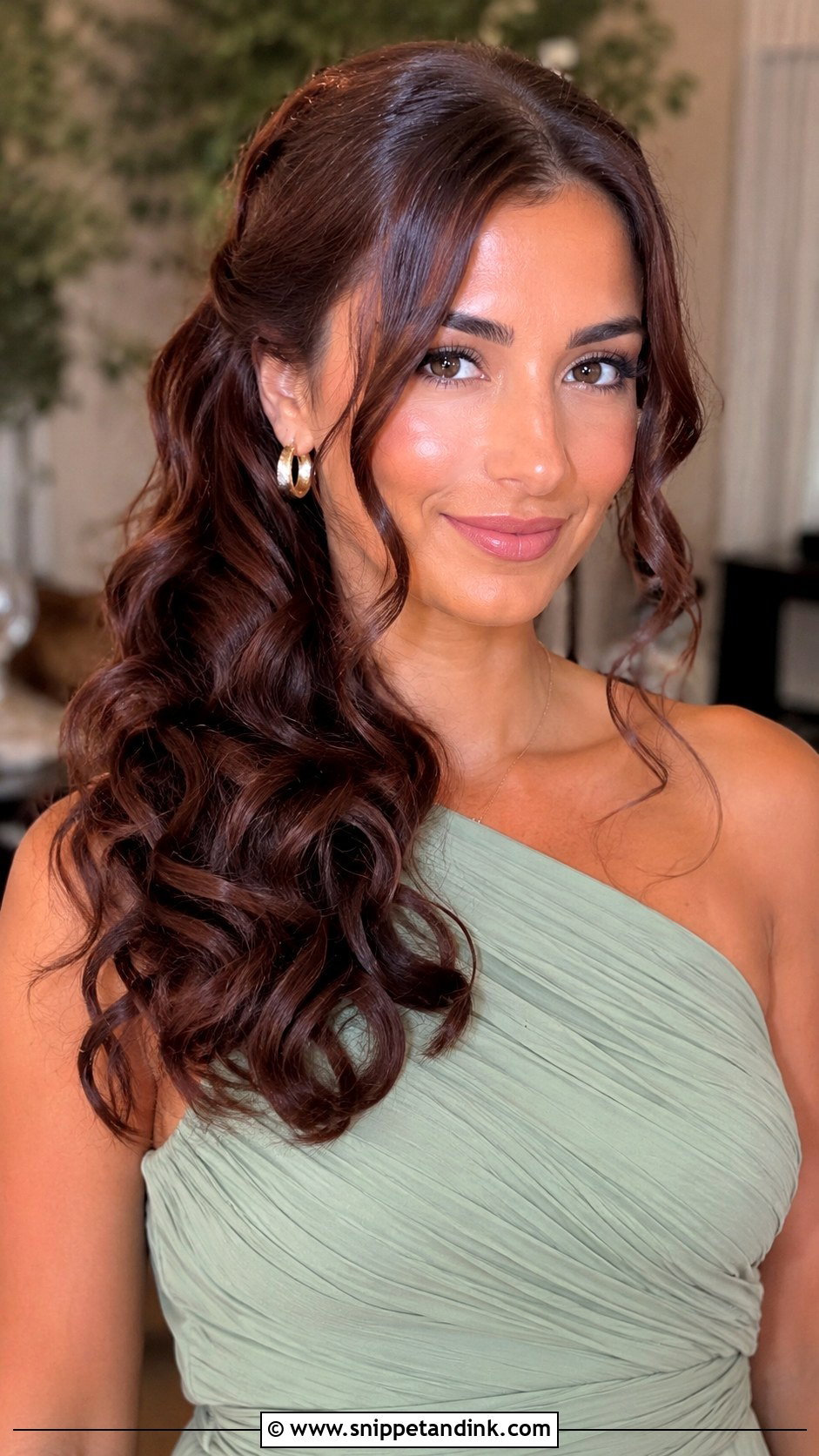 Long Side Swept Curls Wedding Guest Hair - Snippet and Ink - 15 Long Hairstyles for a Wedding Guest