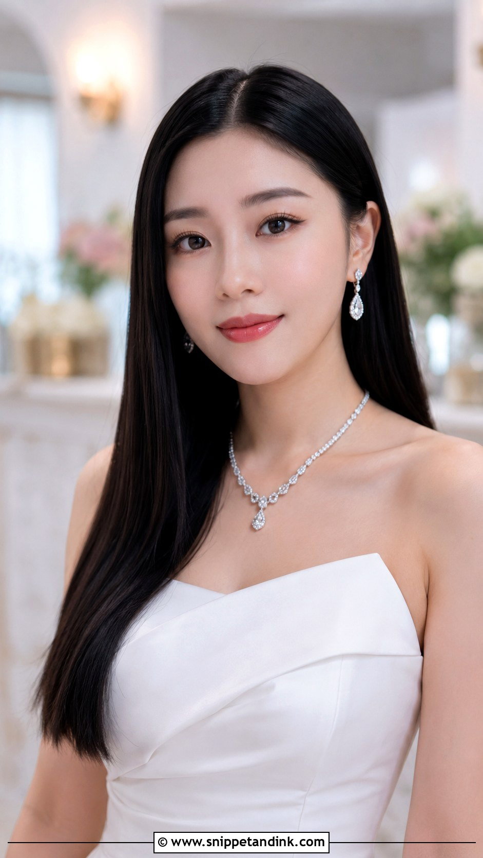 Long Sleek Bridal Hair Down - Snippet and Ink - 30 Bride Hair Down Ideas
