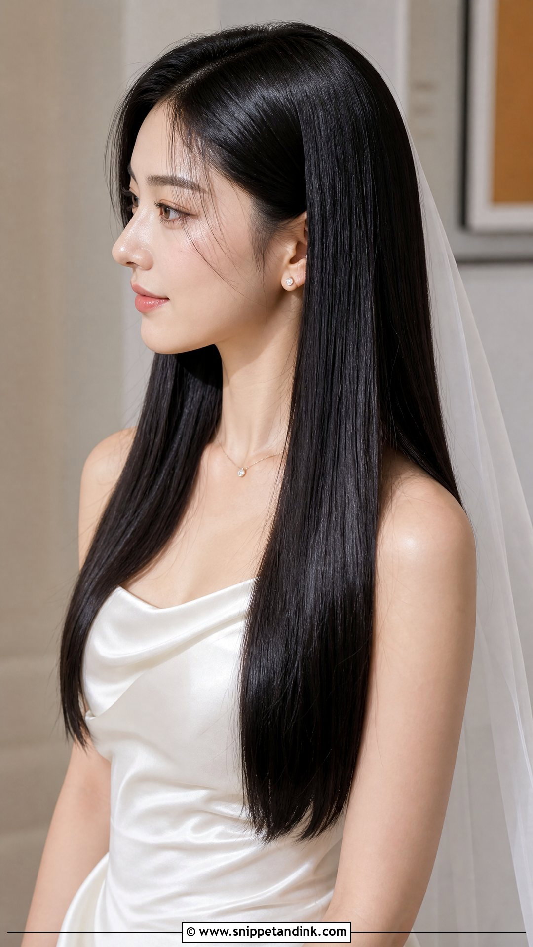 Long Sleek Straight Hair - Snippet and Ink - 20 Wedding Hair 2025 Ideas