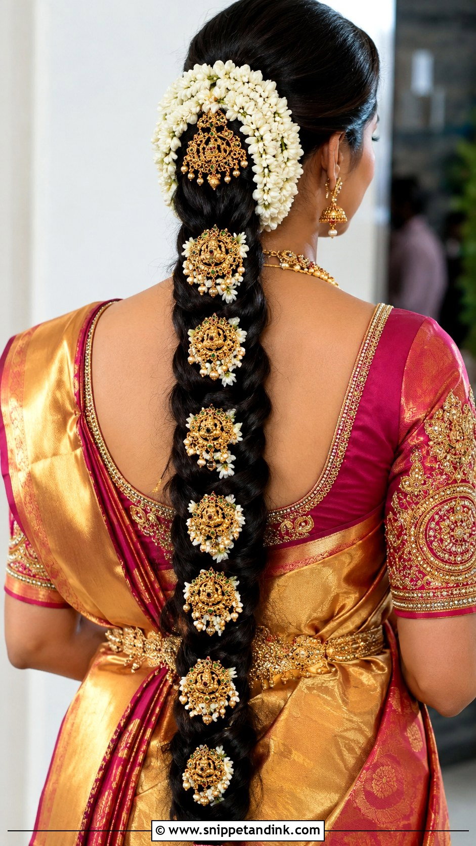 Long South Indian Bridal Braid - Snippet and Ink - 15 Long Braid Wedding Hair Ideas