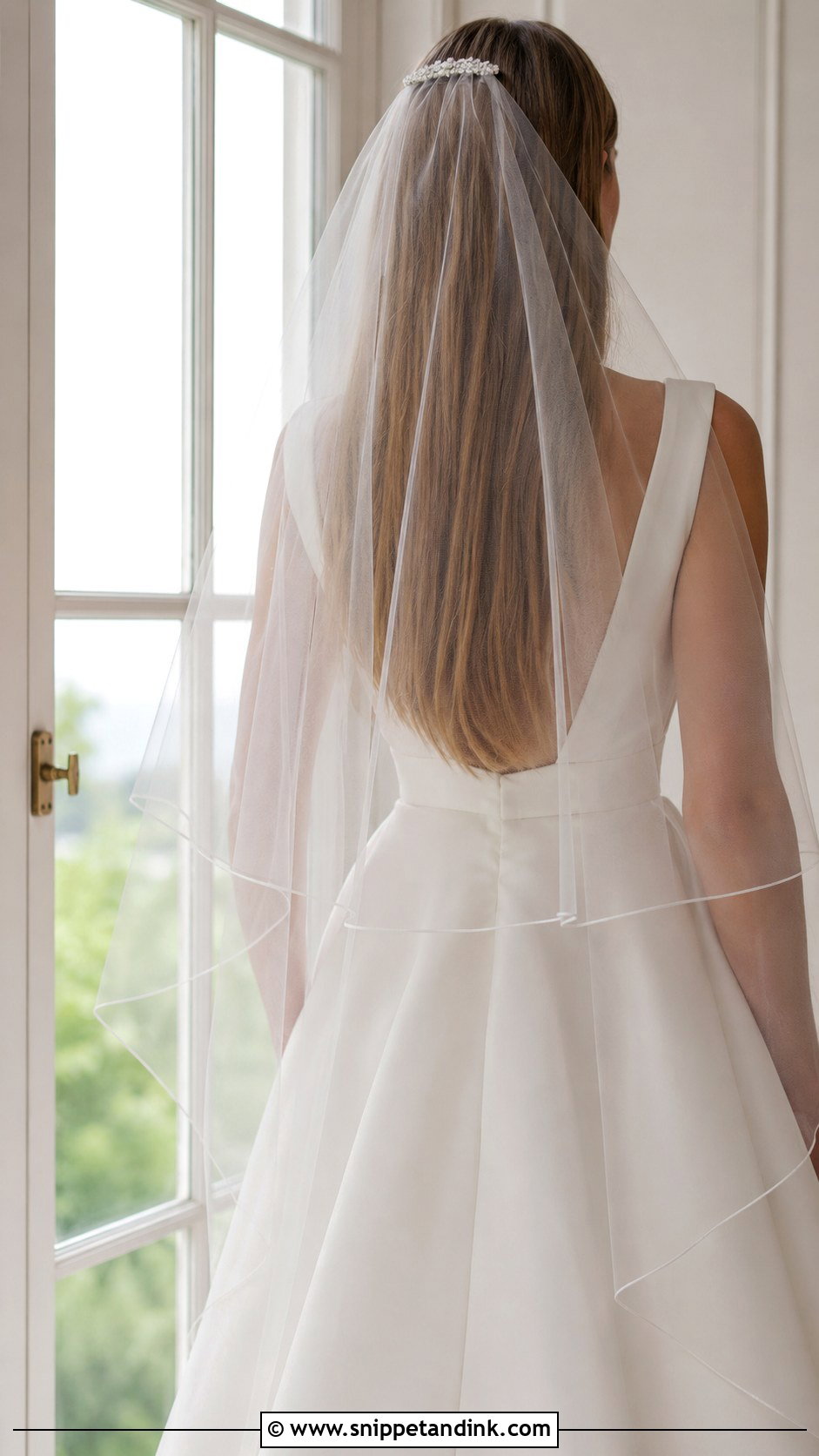 Long Straight Hair With Veil - Snippet and Ink - 20 Straight Hair for Wedding Ideas