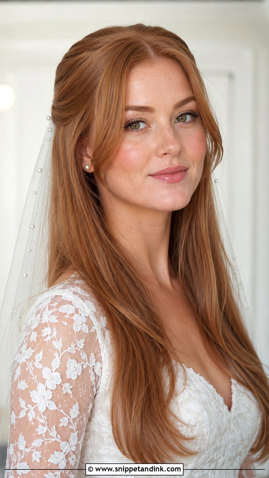 Long Straight Wedding Hair With Face Framing Layers - Snippet and Ink - 15 Long Straight Wedding Hair Ideas