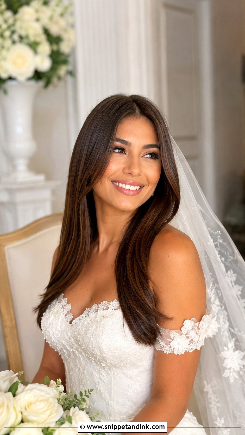 Long Straight Wedding Hair With Soft Ends - Snippet and Ink - 15 Long Straight Wedding Hair Ideas