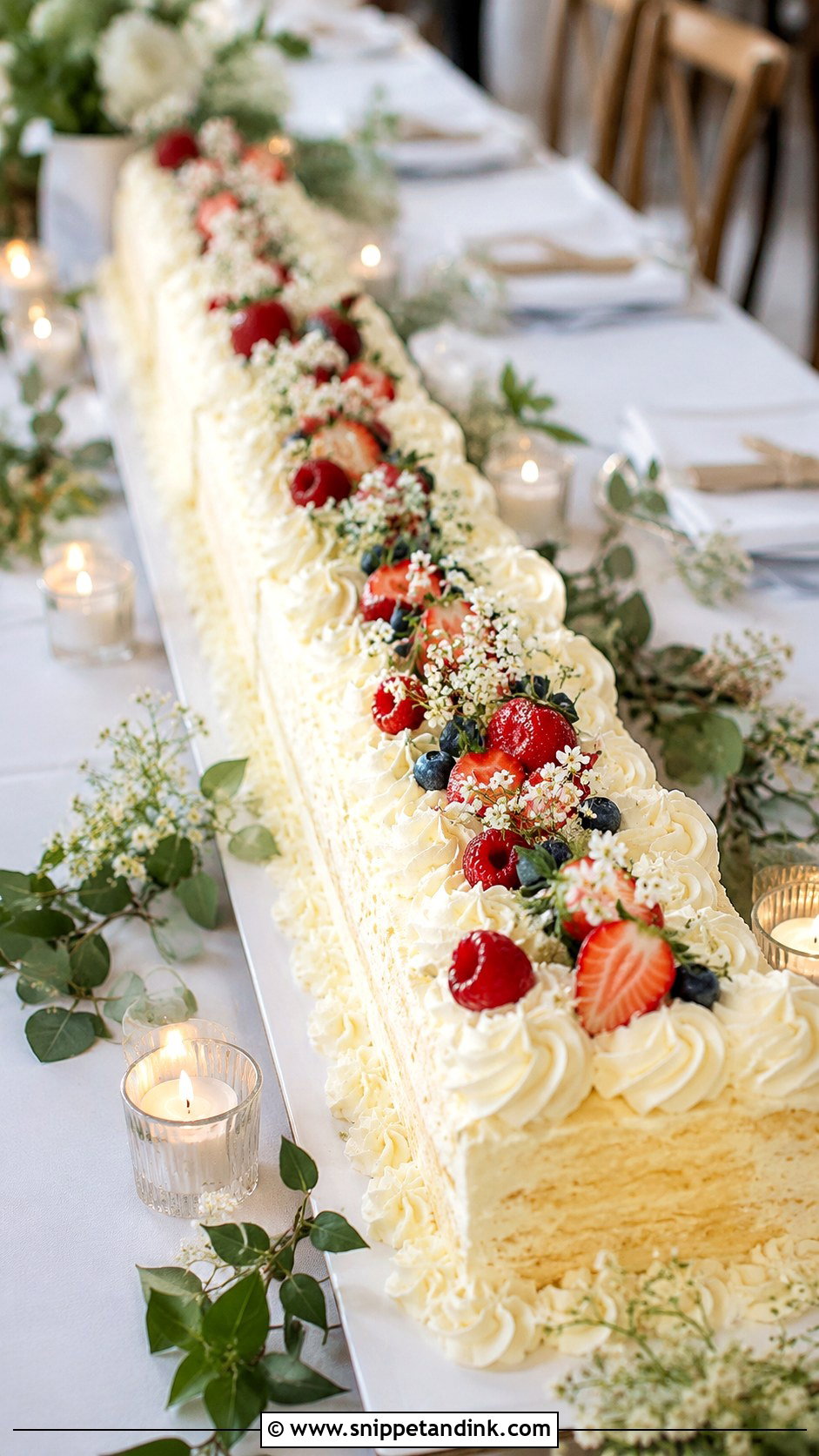 Long Table Wedding Cake - Snippet and Ink - 20 Beautiful Wedding Cakes