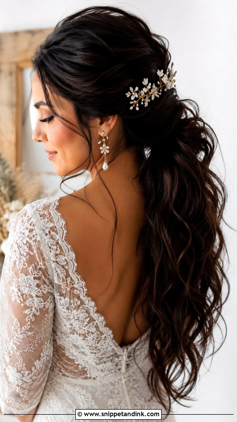 Long Textured Ponytail Wedding Hairstyle - Snippet and Ink - 15 Long Ponytail Wedding Hairstyles