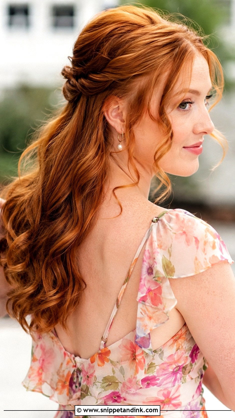 Long Twisted Half Up Wedding Guest Hair - Snippet and Ink - 15 Long Hairstyles for a Wedding Guest