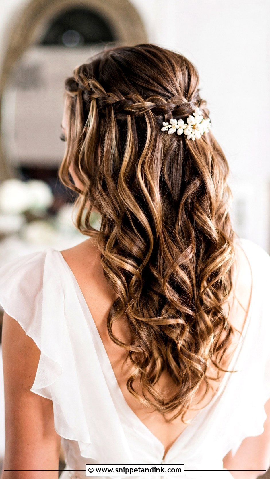 Long Waterfall Braid Wedding Hair - Snippet and Ink - 15 Long Braid Wedding Hair Ideas