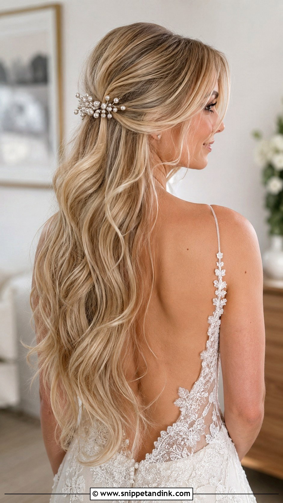 Long Waves Bride Hairstyle - Snippet and Ink - 15 Waves Bride Hairstyles