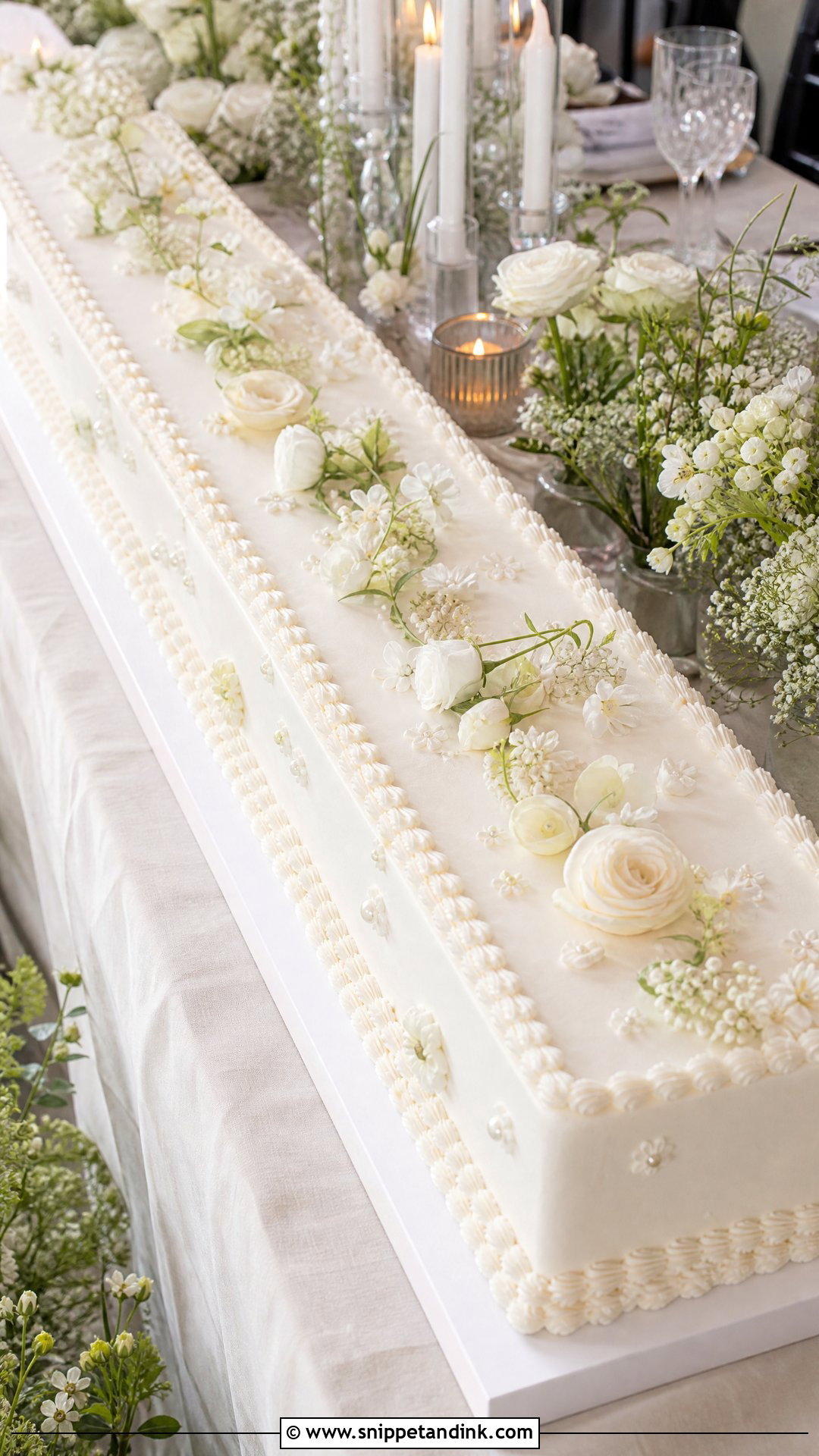Long Wedding Cake - Snippet and Ink - 30 Big Cake Ideas for Wedding
