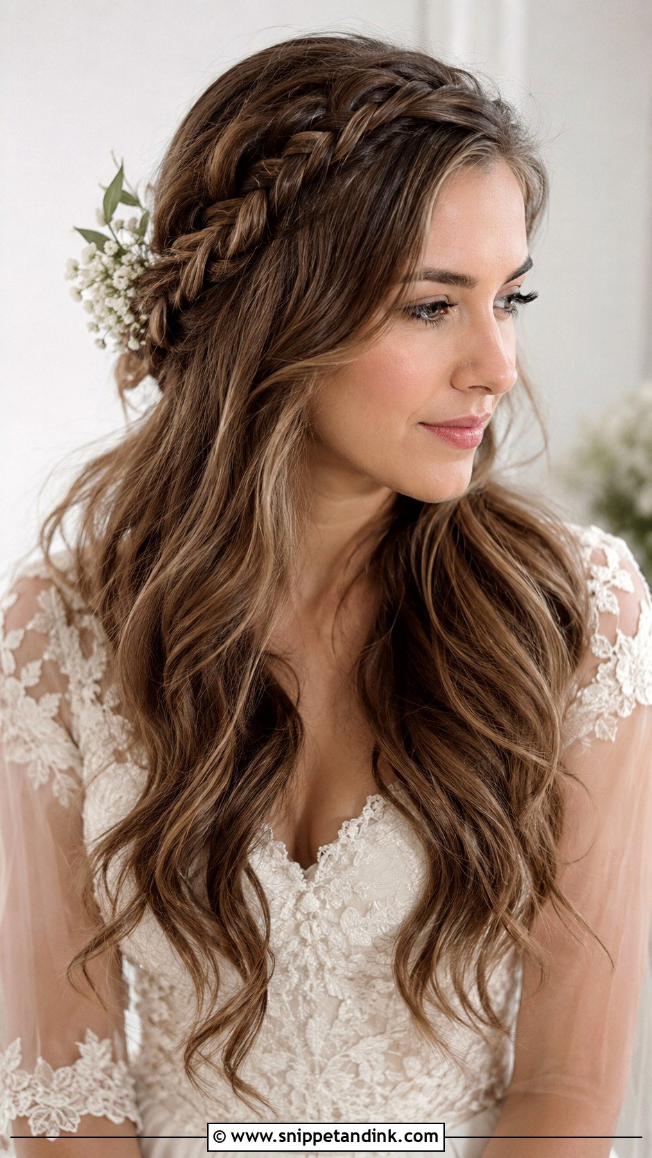 Long Wedding Hair Down With A Side Braid - Snippet and Ink - 15 Wedding Hair for Long Hair Down Ideas