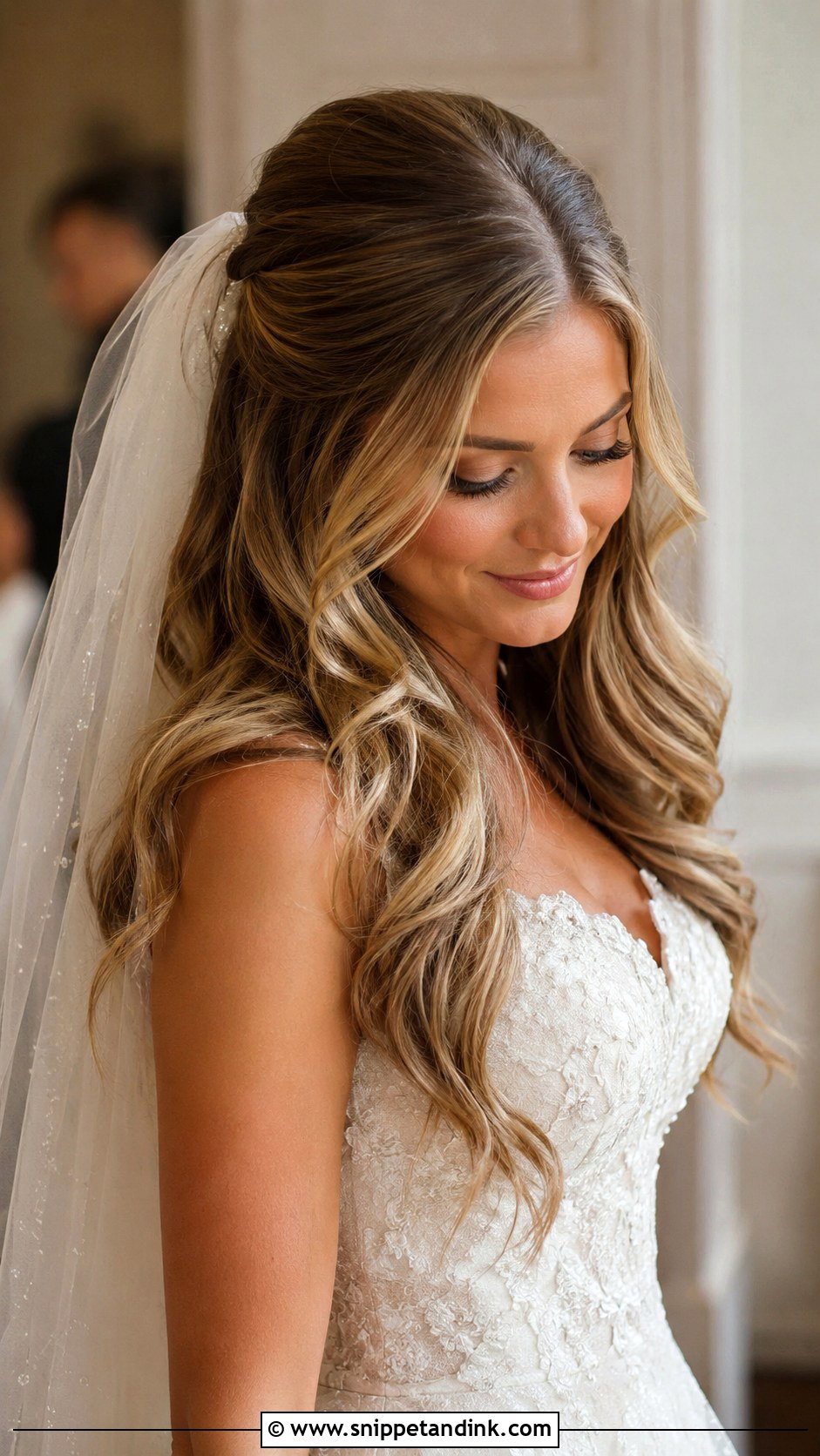 Long Wedding Hair Down With A Veil - Snippet and Ink - 15 Wedding Hair for Long Hair Down Ideas