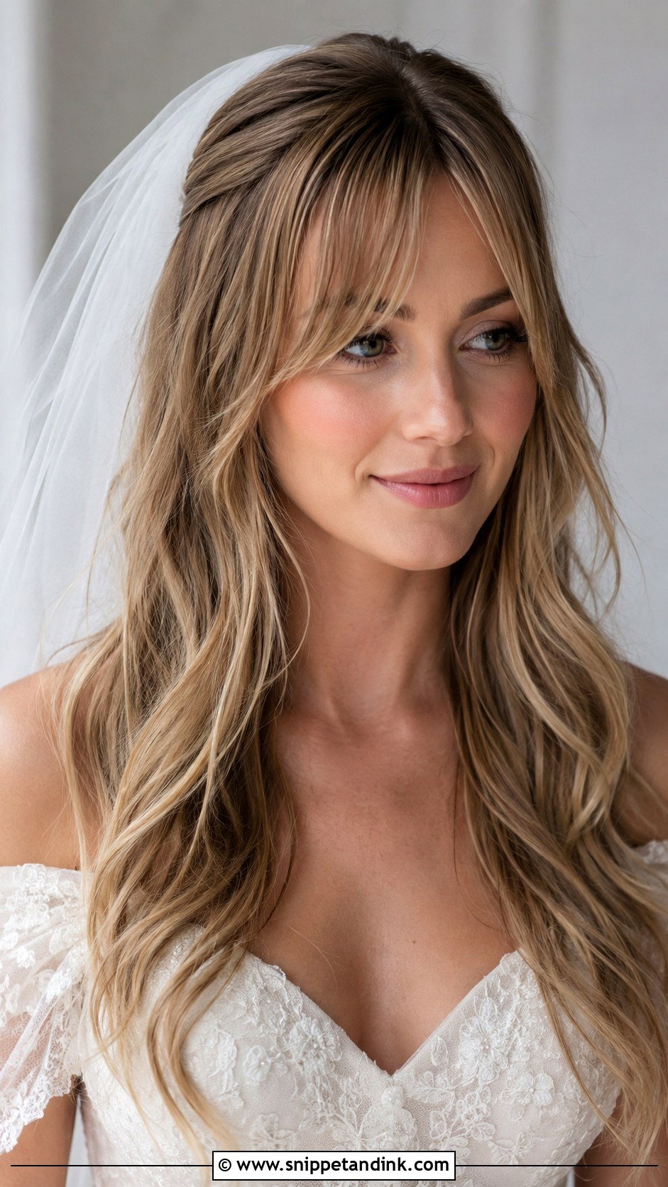 Long Wedding Hair Down With Bangs - Snippet and Ink - 15 Long Wedding Hairstyles with Bangs