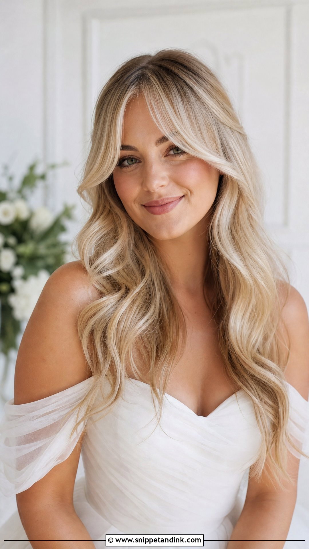 Long Wedding Hair Down With Curtain Bangs - Snippet and Ink - 20 Wedding Long Hairstyles Down
