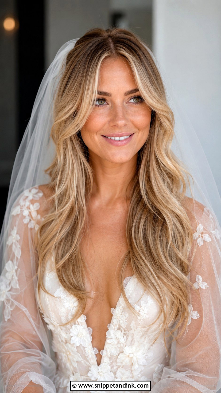 Long Wedding Hair Down With Curtain Bangs - Snippet and Ink - 15 Wedding Hair for Long Hair Down Ideas