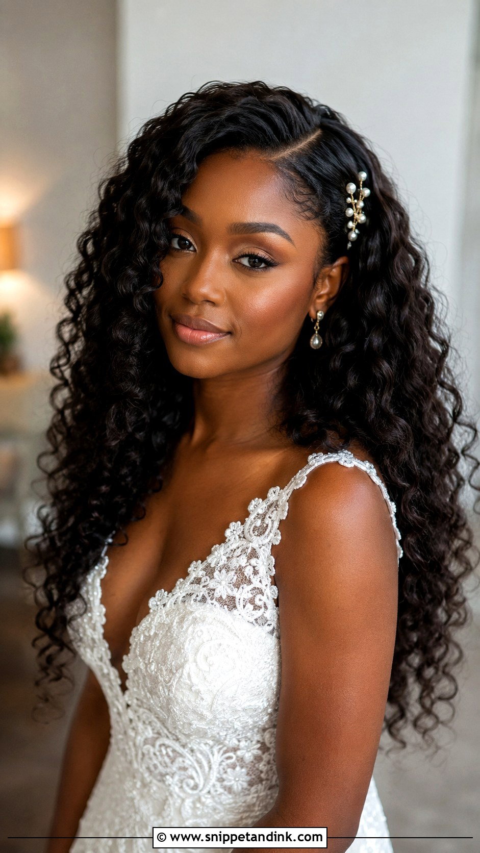 Long Wedding Hair Down With Natural Curls - Snippet and Ink - 15 Wedding Hair for Long Hair Down Ideas