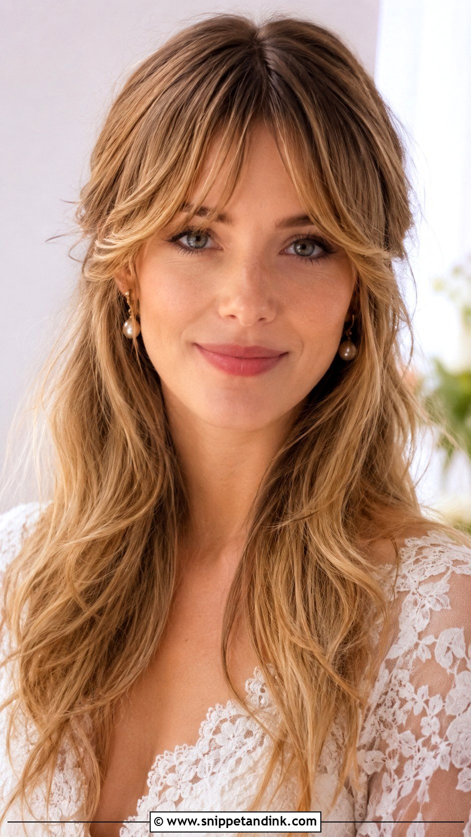 Long Wedding Hair With Bottleneck Bangs - Snippet and Ink - 15 Long Wedding Hair with Bangs