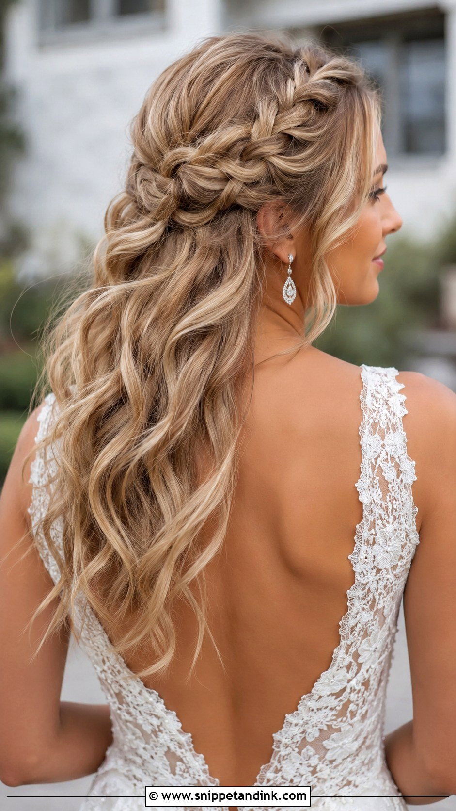 Long Wedding Hair With Braided Crown - Snippet and Ink - 20 Long Hair Down Wedding Hairstyles
