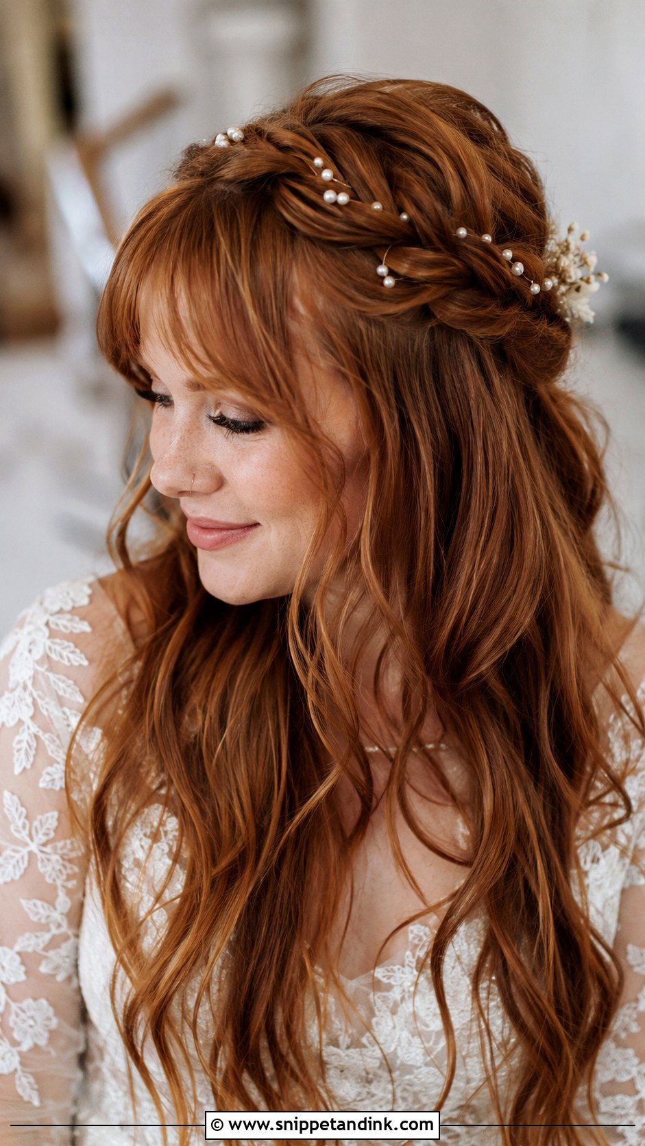 Long Wedding Hair With Braids And Bangs - Snippet and Ink - 15 Long Wedding Hair with Bangs