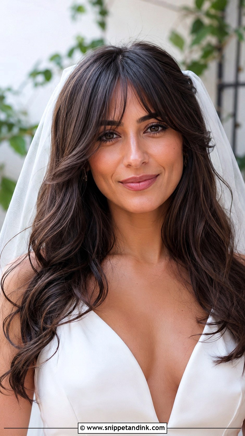 Long Wedding Hair With Face Framing Bangs - Snippet and Ink - 15 Long Wedding Hair with Bangs