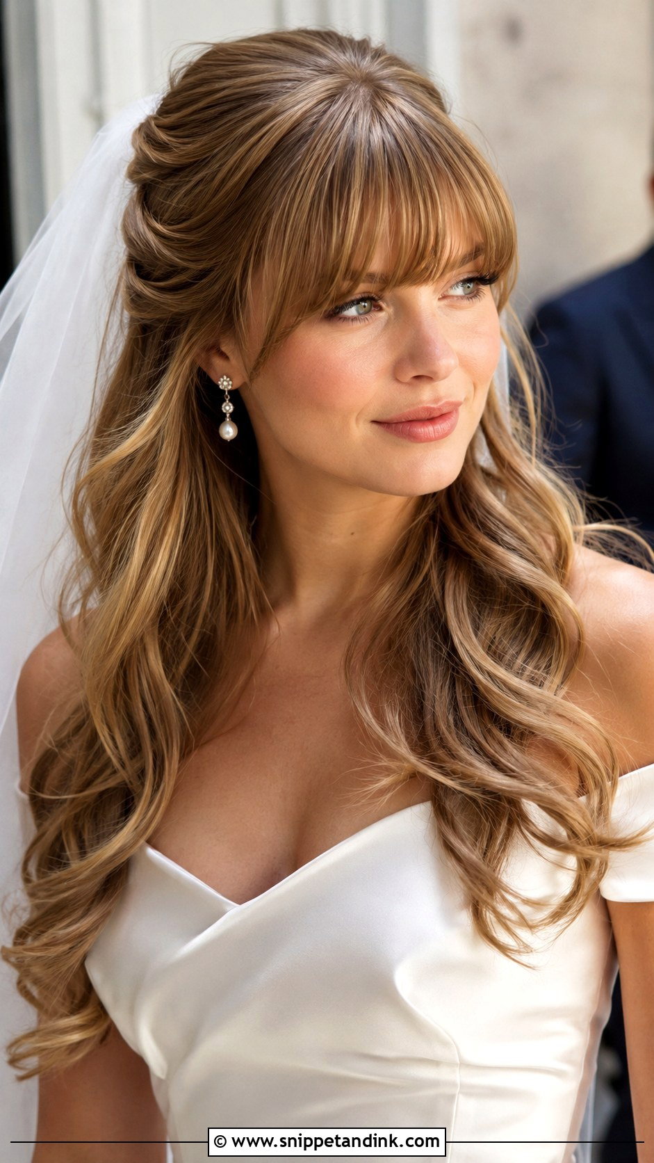 Long Wedding Hair With Full Bangs - Snippet and Ink - 15 Long Wedding Hairstyles with Bangs