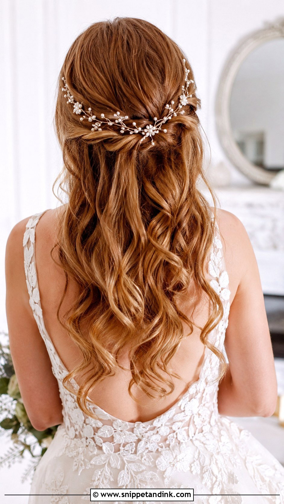 Long Wedding Hair With Hair Vine - Snippet and Ink - 20 Long Hair Down Wedding Hairstyles