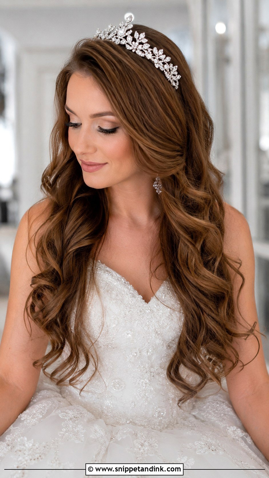 Long Wedding Hair With Tiara - Snippet and Ink - 20 Wedding Hair Long Down Ideas