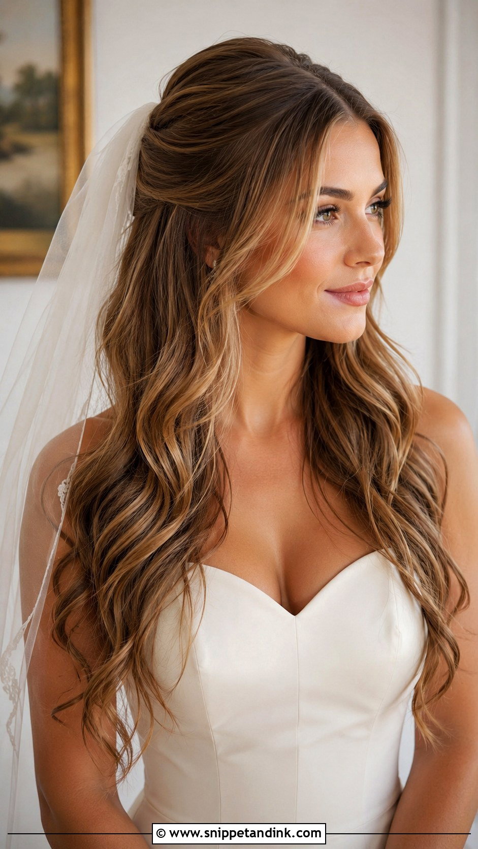 Long Wedding Hair With Veil - Snippet and Ink - 20 Long Hair Down Wedding Hairstyles