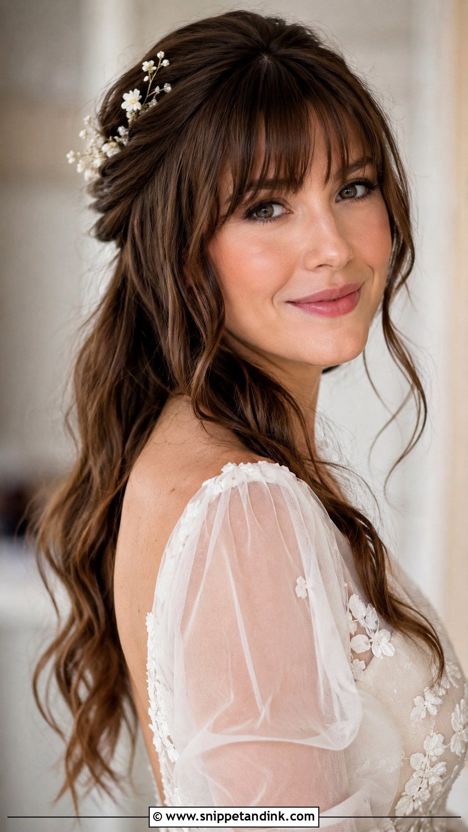 Long Wedding Hair With Wispy Bangs - Snippet and Ink - 15 Long Wedding Hair with Bangs