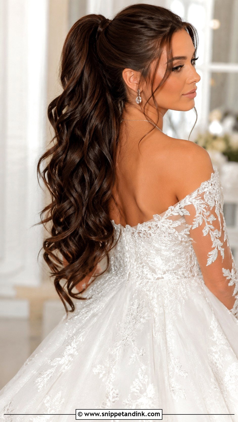 Long Wedding Ponytail With Extensions - Snippet and Ink - 25 Wedding Hair Ponytail Ideas