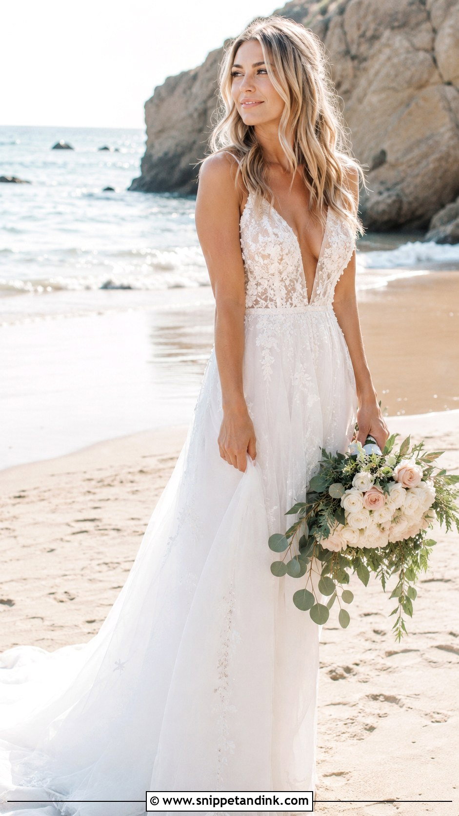 Loose Beach Waves Down - Snippet and Ink - 35 Bridal Hairstyles