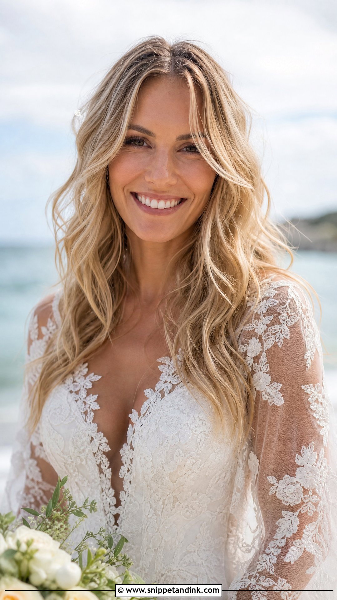 Loose Beach Waves Wedding Hair - Snippet and Ink - 20 Open Hair Bridal Hairstyles
