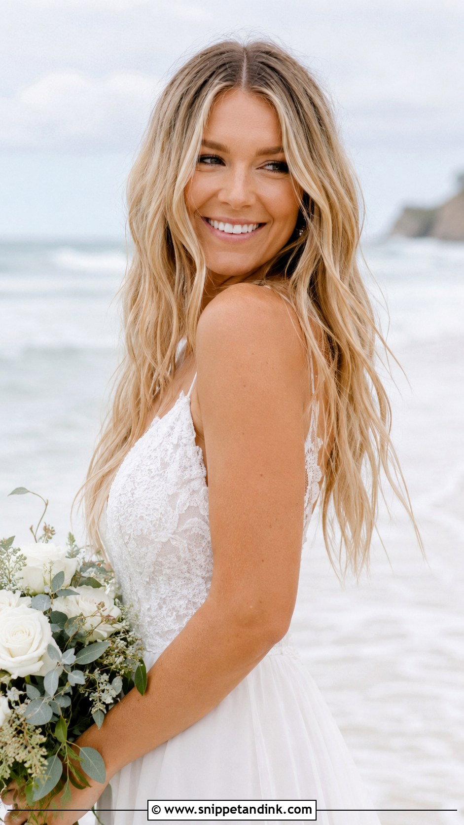 Loose Beach Waves Wedding Hair - Snippet and Ink - 25 Wavy Wedding Hair Ideas
