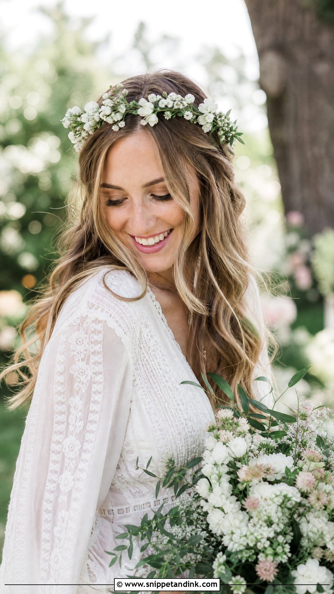 Loose Beach Waves Wedding Hairstyle - Snippet and Ink - 20 Mid Length Wedding Hairstyles
