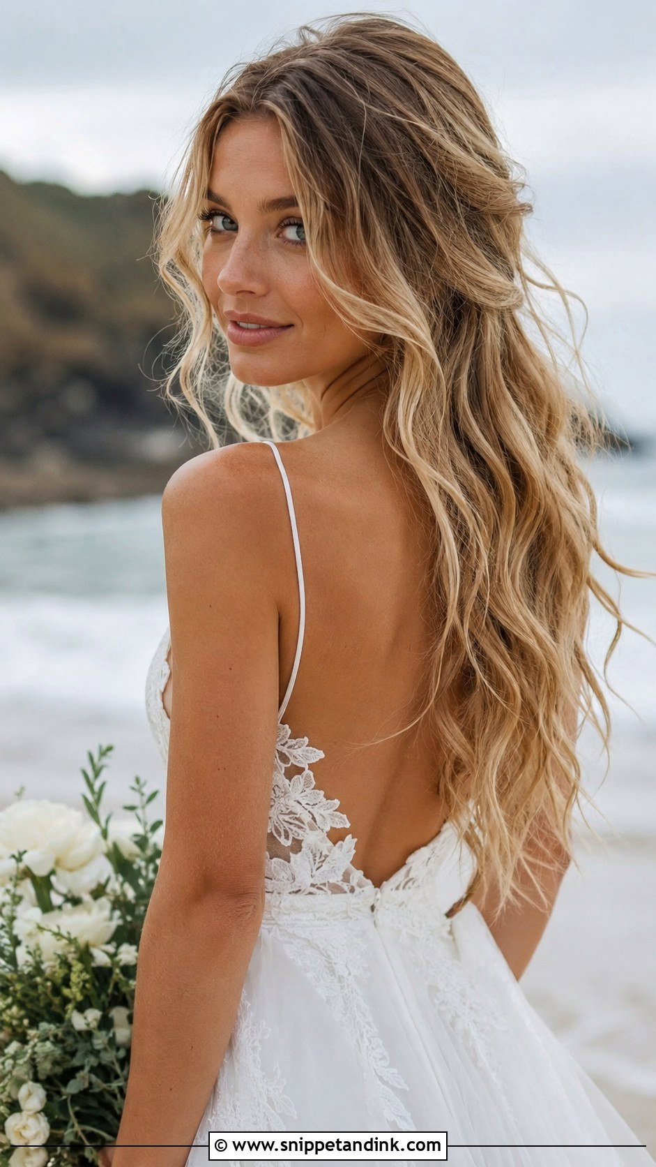 Loose Beach Waves Wedding Hairstyle - Snippet and Ink - 20 Loose Curls Wedding Hairstyles