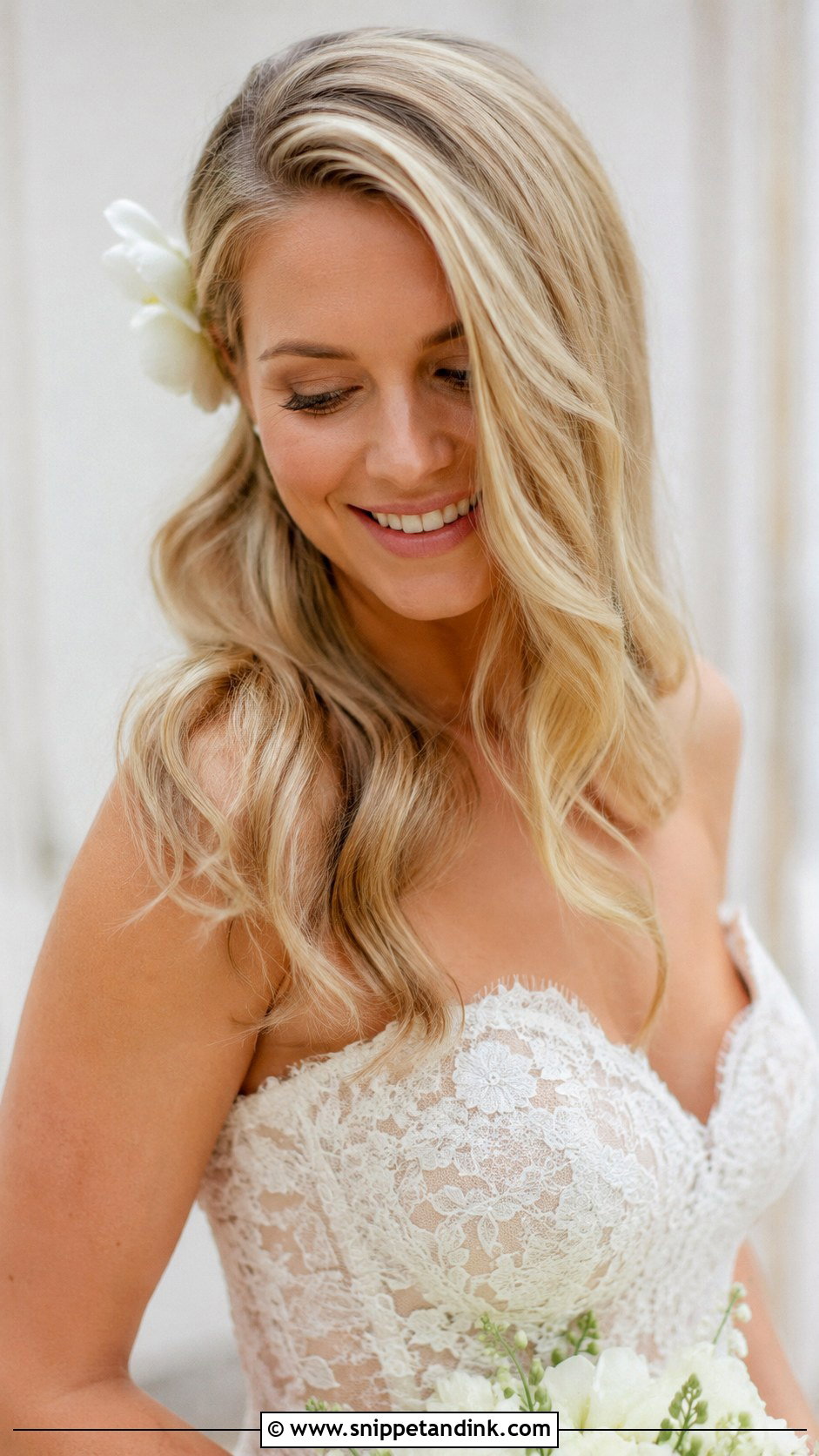 Loose Beach Waves With Side Part - Snippet and Ink - 20 Simple Wedding Hair Down Loose Waves