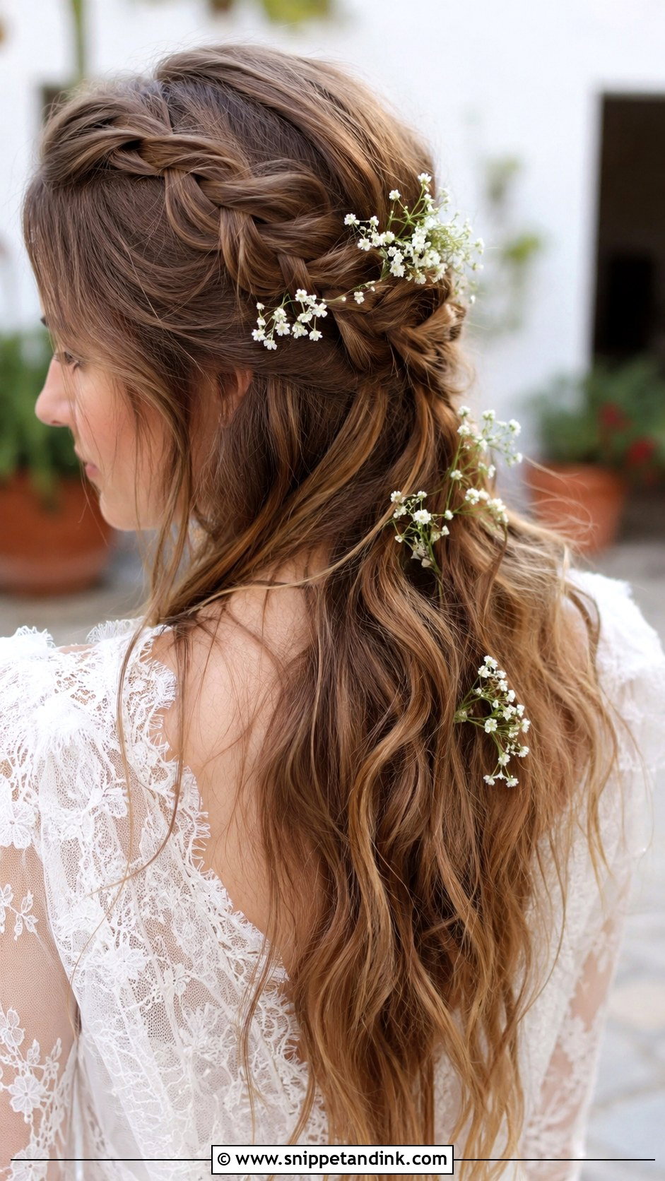 Loose Bohemian Braided Wedding Hairstyle - Snippet and Ink - 25 Long Wedding Hair Ideas